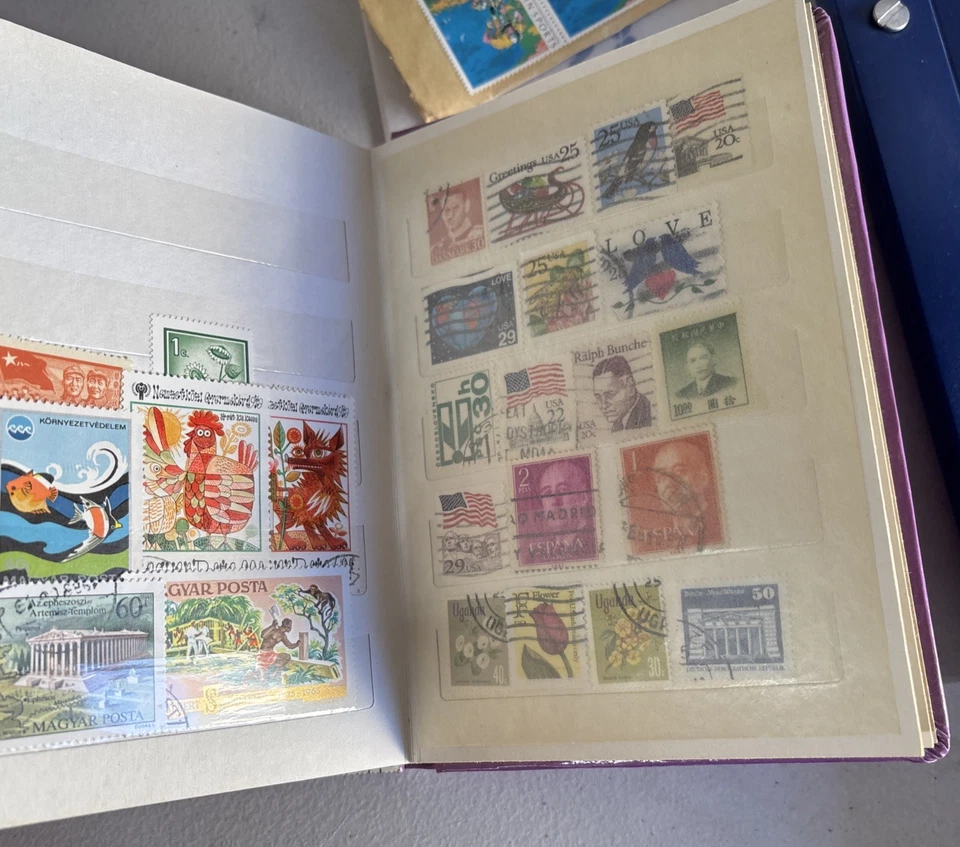 Huge Lot Vintage stamps Philately Collectors 4 Books And Lose Stamps Unhinged - Image 4 of 4
