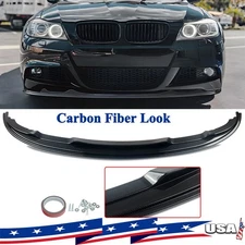 Carbon Fiber Look Front Bumper Lip Splitter For BMW E90 E91 LCI 2009-13 M Sport