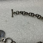solid STERLING SILVER  Toggle 7.5" Bracelet W/ HEART CHARM 24 GR — photo 3