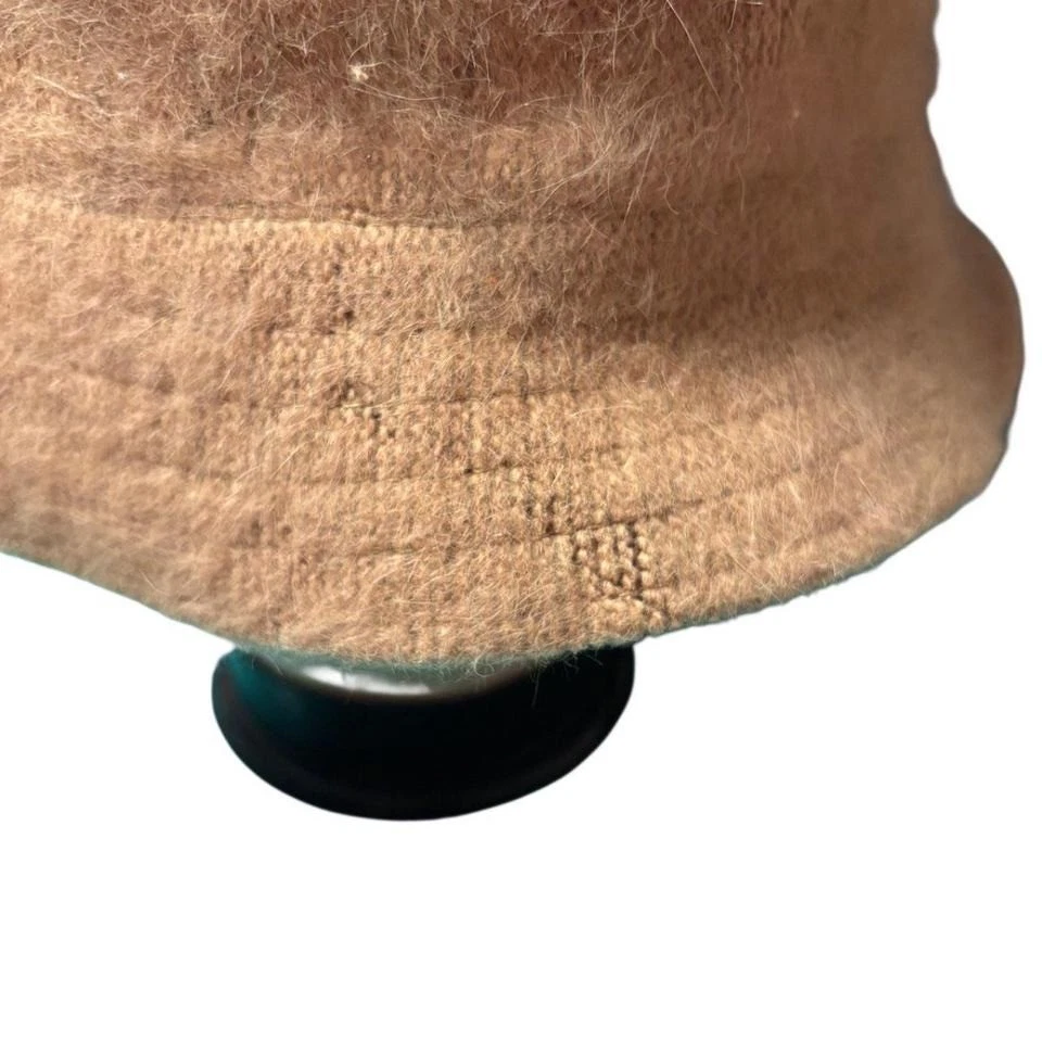 Kangol Tan Fuzzy Angora 毛皮桶帽,OSFM,Y2k 80/90s 垃圾休闲嘻哈 — 第 4/4 张图片