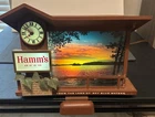 VINTAGE 1960’S HAMM’S DUSK TO DAWN LIGHT UP MOTION CLOCK BEER SIGN W/ CLOCK