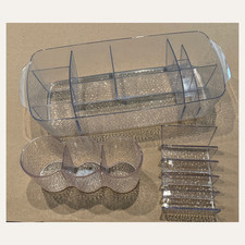Clear Acrylic Makeup Organizer Set Vanity Storage Bundle InterDesign 3-Piece