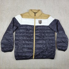 Las Vegas Golden Knights NHL Puffer Jacket Men L Black Full Zip Quilted Packable