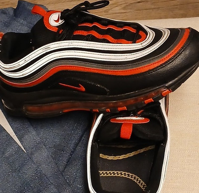 Nike Air Max 97 921826-014 Black Red White Reflective Bred Athletic Sneakers