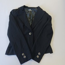 XOXO Signature Women's Black One-Button Closed Front Pockets Blazer Jacket Small
