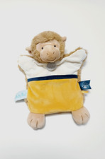 Doudou Plat/Marionnette Singe Beige Jaune Blanc Bleu Douceurs D'automne Baby Nat