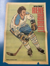 RARE 1973 Buffalo Sabres Rene Robert Buffalo News Original Poster AUD