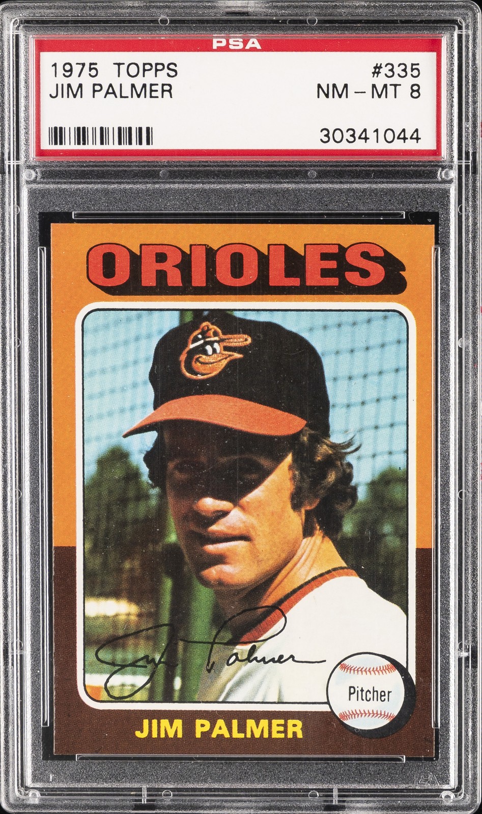 1975 TOPPS #335 JIM PALMER PSA 8
