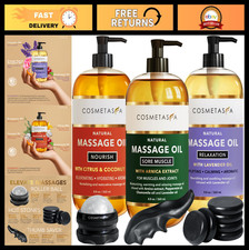 Relaxing Lavender & Warming Arnica Massage Oil Spa Gift Set - Self Care Kit with