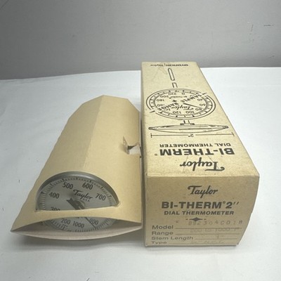 Taylor BB2304C018 BI-Therm 2'' dial thermometer 4'' Stem 200-1000F 1/4'' NPT