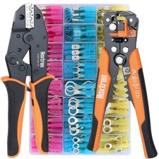 Crimping Tool For Heat Shrink Connectors, 310PCS AWG 22-10 Waterproof Automot...
