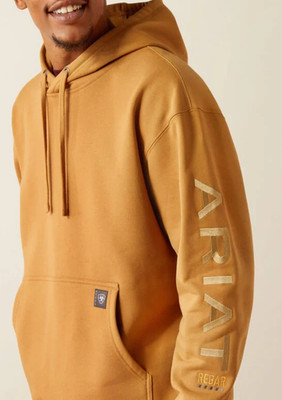 Ariat Rebar Hoodie Stain Water Repellant Sweatshirt Bistro Brown Stretch XL NWT