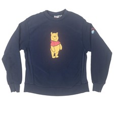 Vintage Disney Store Winnie the Pooh Crewneck Sweatshirt Large Navy 90s Brunei