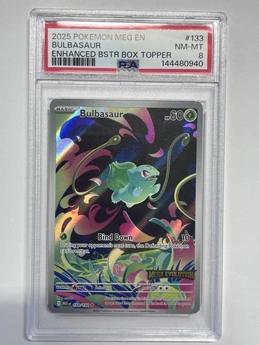 Pokemon Meg En-Mega Evolution Bulbasaur #133 Stamped Promo - NM PSA 8