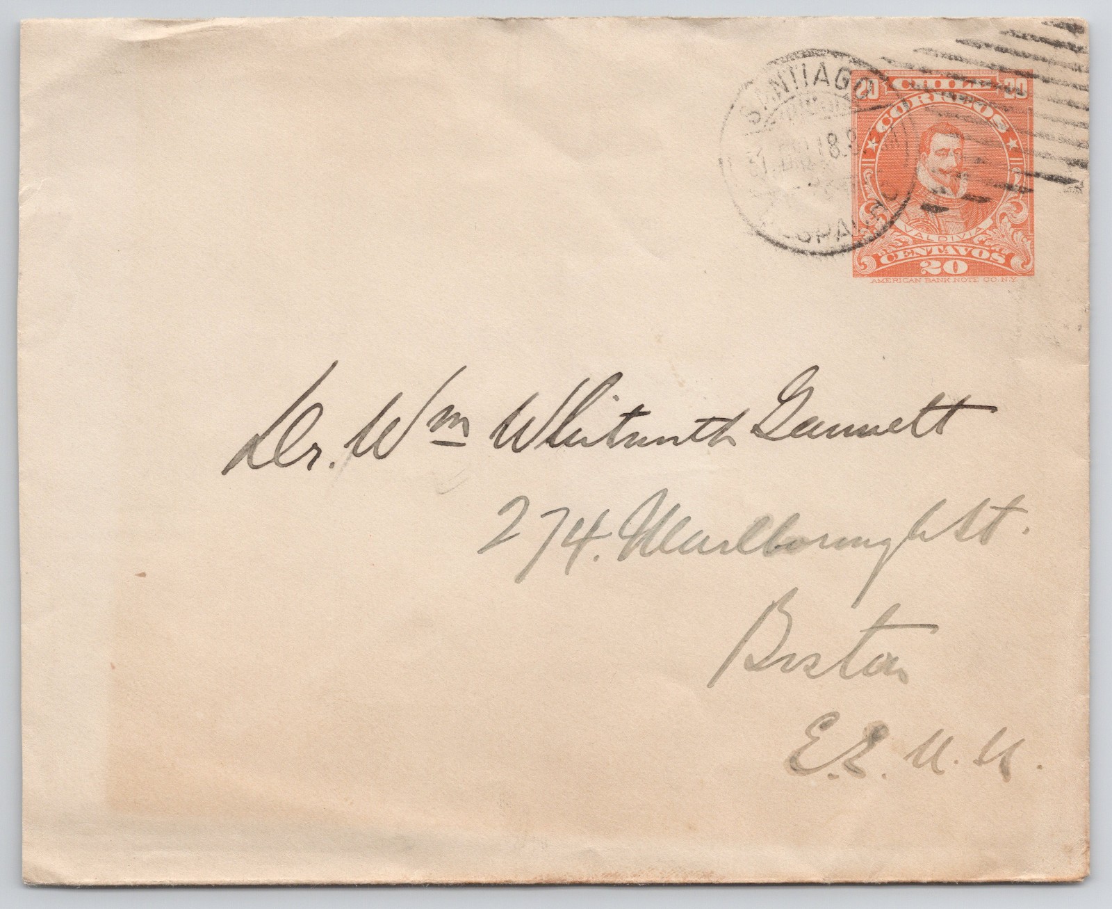 1918 Chile Postal Stationery | American Red Cross CHILE Seal | Dr Gannett