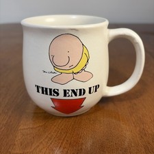Vintage Ziggy Tom Wilson Mug “This End Up” Coffee Cup Funny Comic 1979 Stoneware