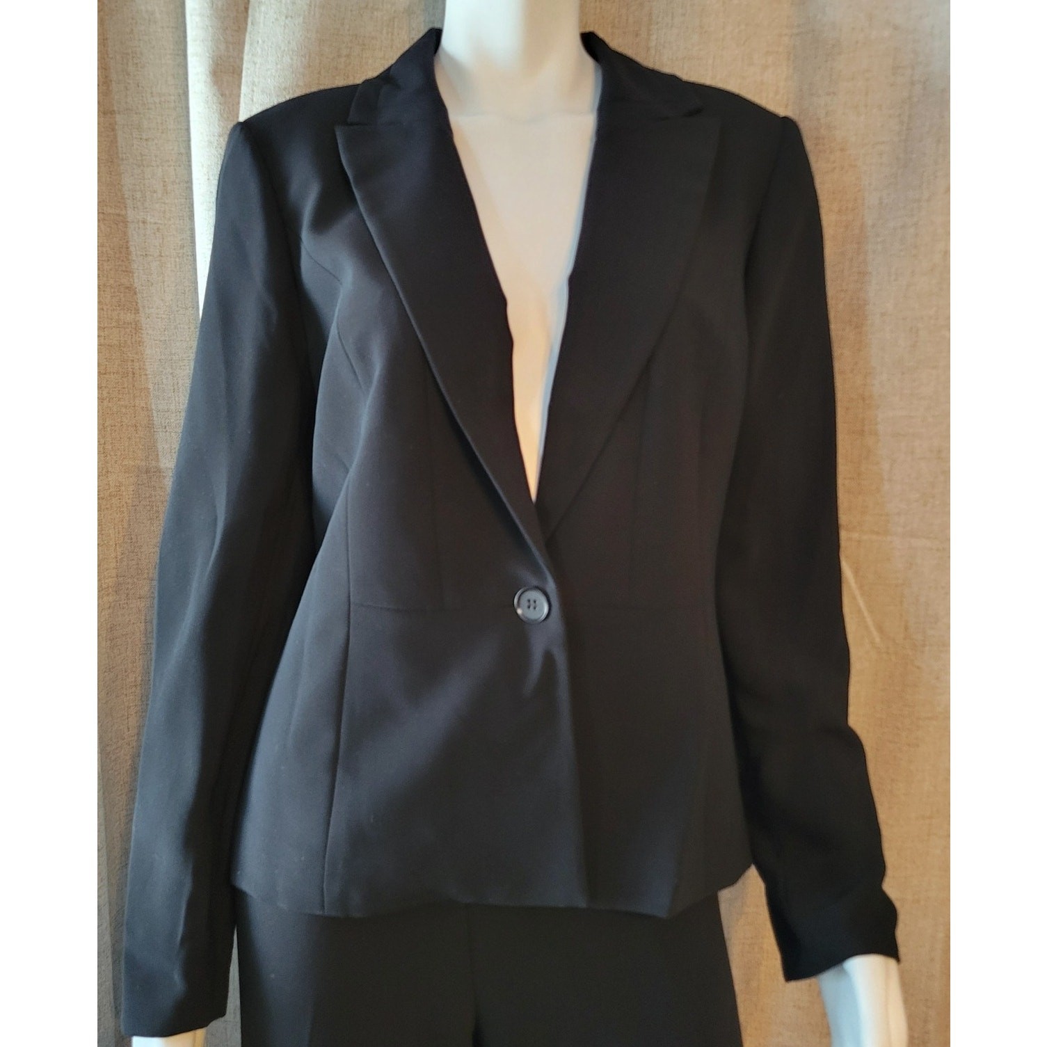 Pendleton Pant Suit Solid Black 1 Button Blazer a… - image 2