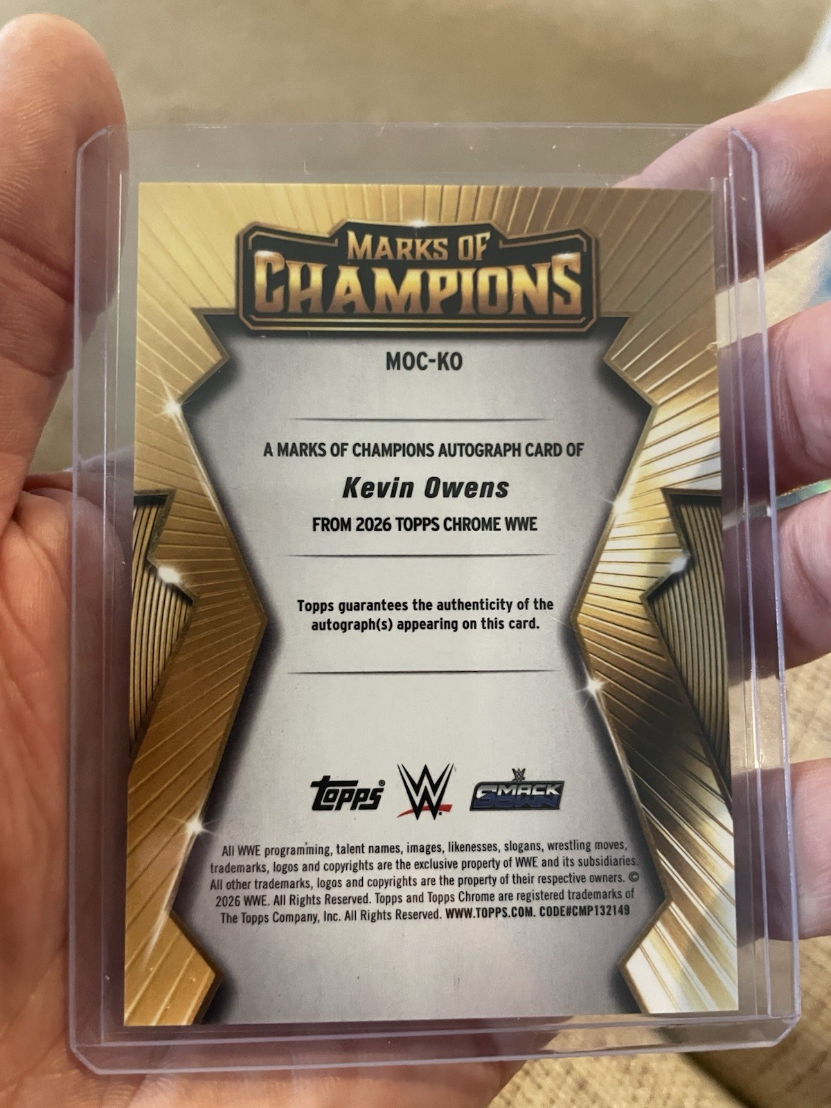 2026 Topps Chrome Kevin Owens Marks Of Champions On Card Autographed Card view 2