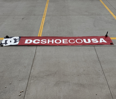 dc shoes 90s バナー Vintage DC Shoes Dealer Banner Shop Sign Red Skateboard Shoe Promo