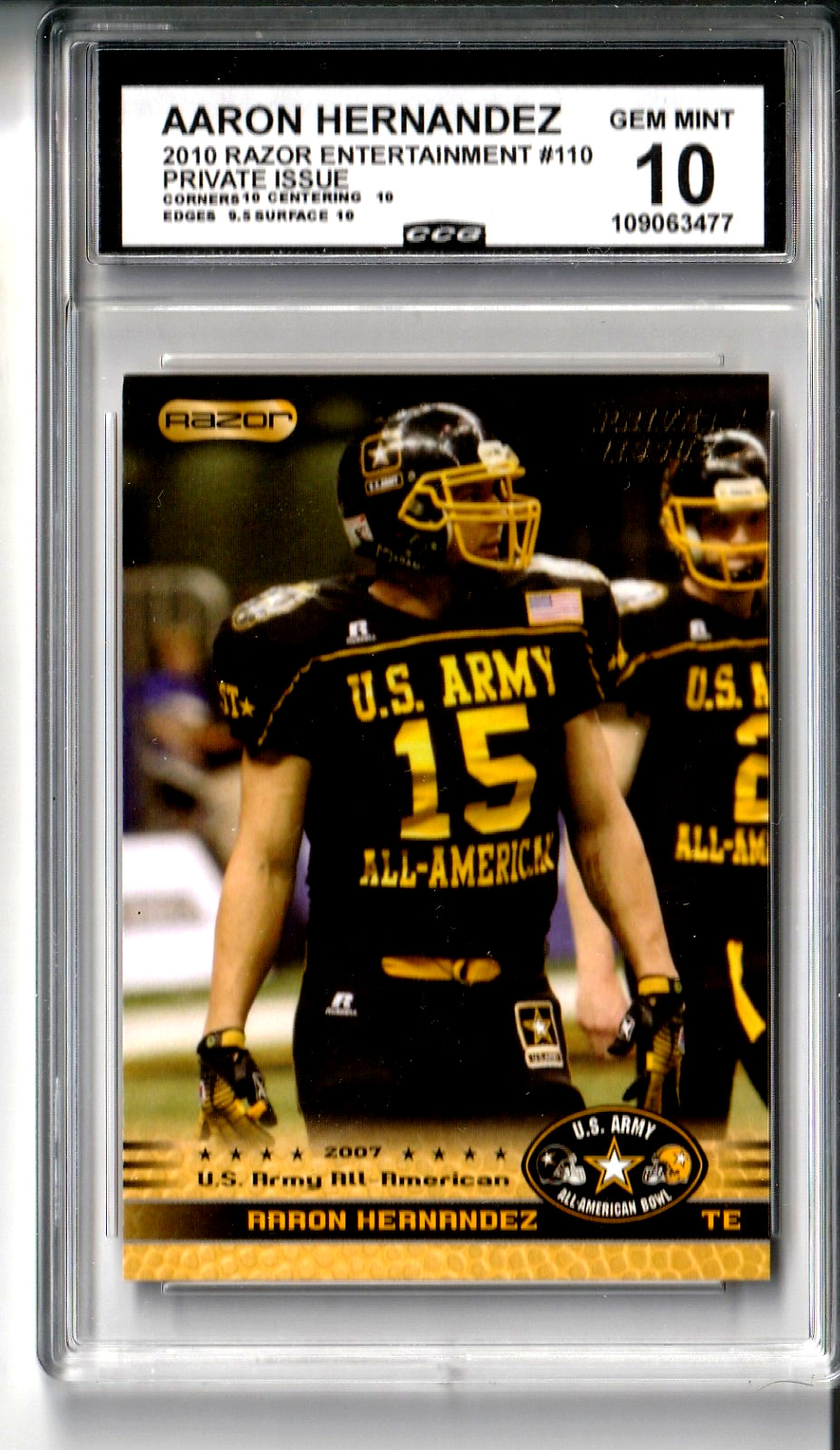 Aaron Hernandez Razor U.S. Army All-American Bowl #110 Private Issue