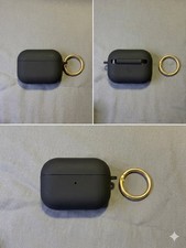 Black Silicone Case Cover w/ Keyring for Apple AirPods Pro 1st/2nd Gen