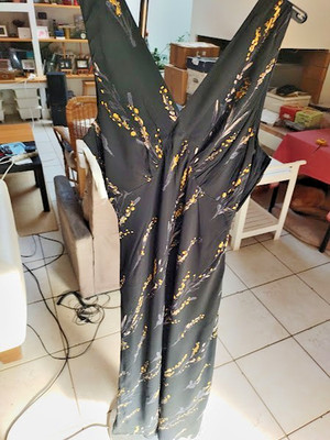 CACHAREL LANGES KLEID GEFÜTTERT SOMMERABEND GR 42 VISKOSE
