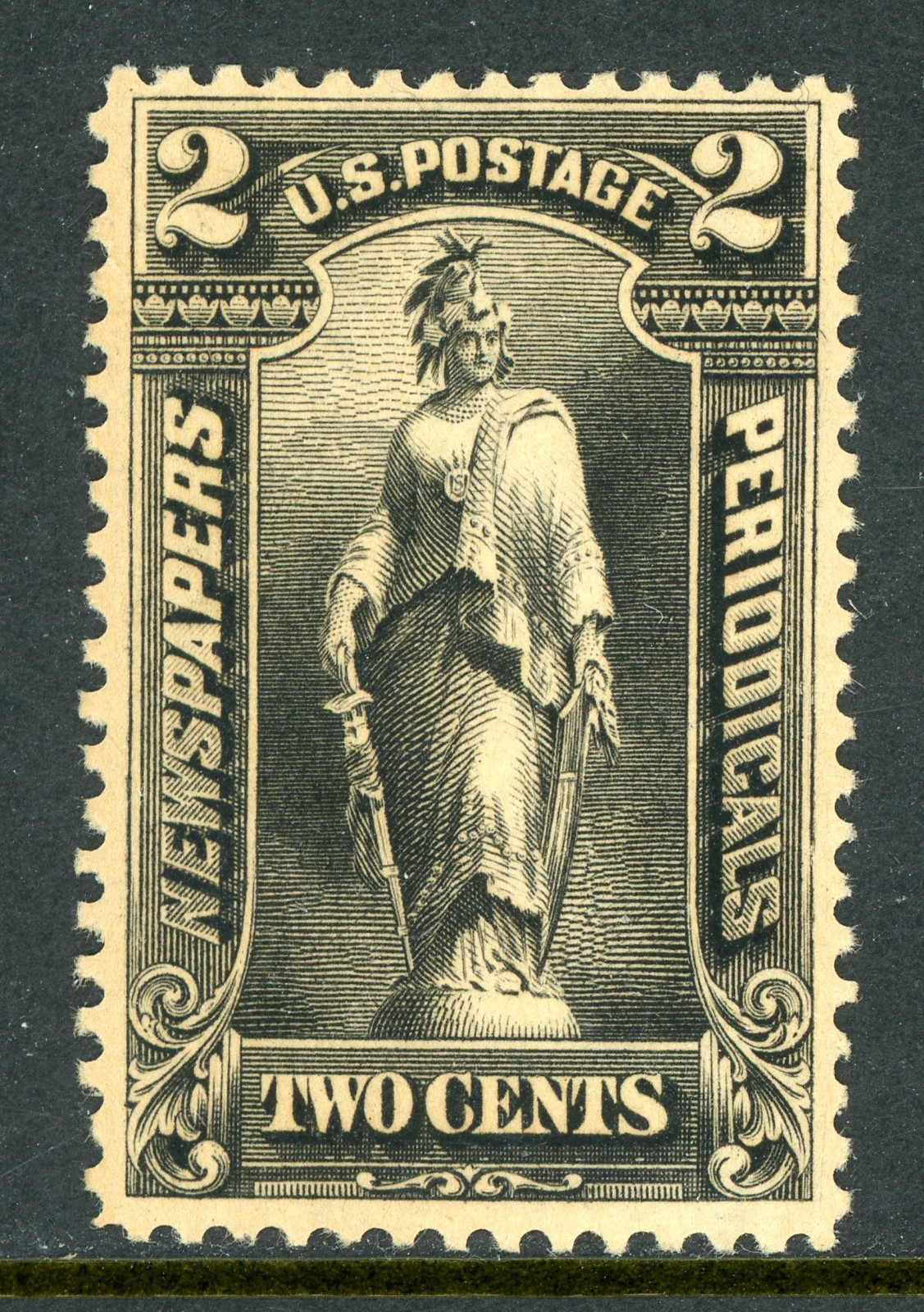 USA 1895 Newspapers & Periodicals 1¢ Black Mint Non Hinged Scott #PR115 MNH F493