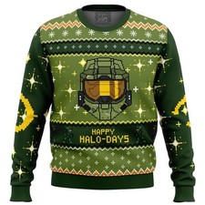 Happy Halo Days Halo Ugly Sweater Partyugly sweater ideas Ugly Christmas Sweate