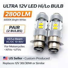 Ultra 12V LED Hi/Low Headlight Bulb Pair for Kubota L2501 Tractor Brightness
