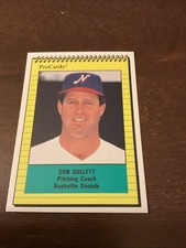 1991 ProCards Of Former Cincinnati Reds Pitcher Don Gullet Minor League Card