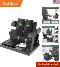 Multi-Device Charging & Gun Rack Station - Stylish Ebony Wood Stand for Bedrooms