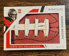 2021 Panini Immaculate 💥 Jaelon Darden 1/1 ~ Rookie Pigskin Laces Relic #RSL-JD