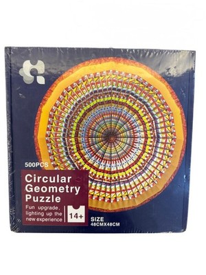 500 Piece Circular Geometry Puzzle Colorful Mandala Round Design 48cm New