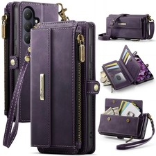 Zipper RFID Wallet Case For Samsung Galaxy A16 A15 A14 A52 A53 A54 A56 Strap