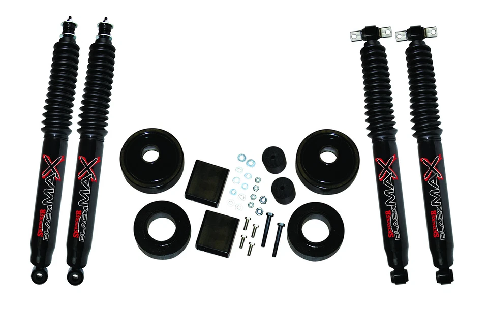 Kit de elevación Skyjacker JK20-B 2" con amortiguadores negros máximos para Jeep Wrangler JK 07-18 2x2/4x4 Foto 2 de 2