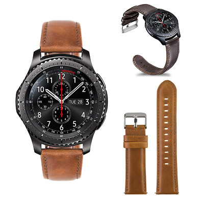 For Gear S3 S2 Classic/Galaxy Watch5 Leather Band Quick Release Strap With  Clasp