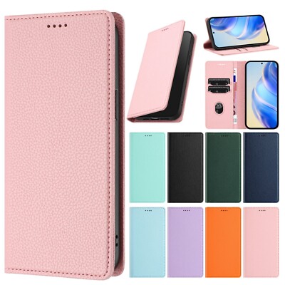 Handy Tasche Litchi-Muster PU Leder Schutzhüllen Smartphone Flip Cover Case