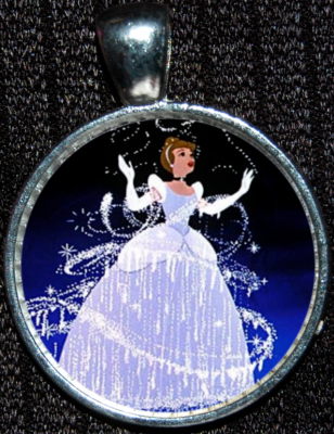 Cinderella Dance Disney Blue Ball Gown Princess Silver Jewelry Pendant  Necklace