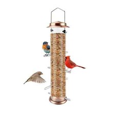 Finch Bird Feeder Hanging Metal Thistle Seed Feeder with 8 Feeding Ports Nyge...