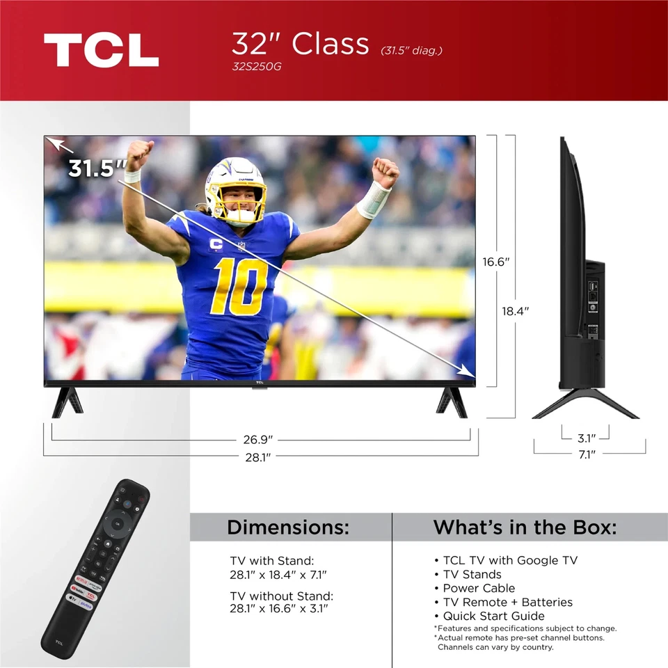 TCL 32" Flat-Screen S2 Class 720p HD LED Smart TV with Google TV - Image 2 of 4