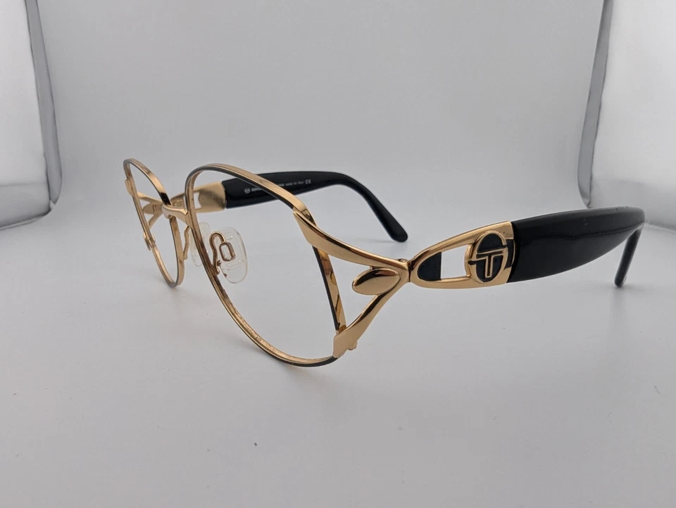 Solo monturas para gafas SERGIO TACCHINI, S.T. 1047-S T809, 135, negro/oro, Italia Foto 3 de 4