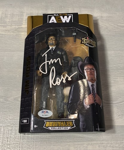 Jim Ross JR Autographed Signed AEW Ringside Exclusive Action Figure PSA COA RARE