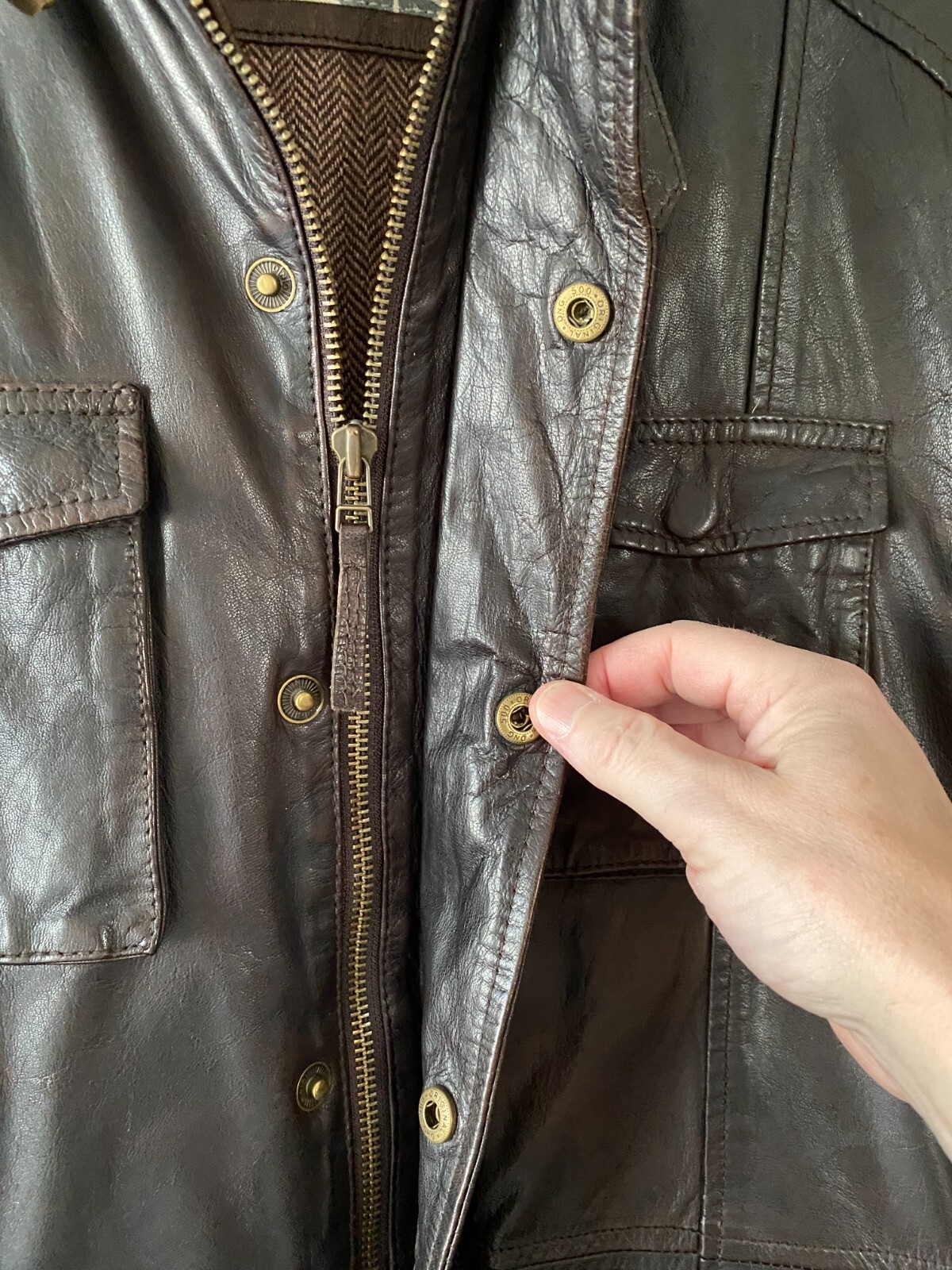 John Lewis Men's Leather Jacket / Coat Brown Large eBay