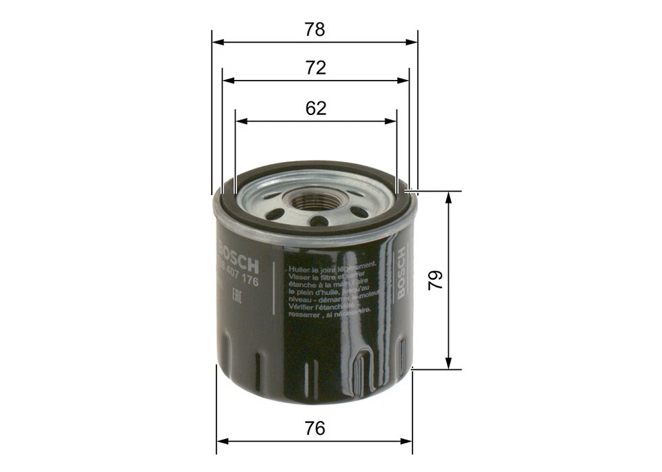 Bosch P7176 - Filtre à huile auto - Photo 2/4