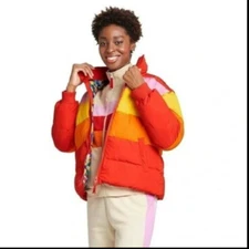 Puffer Jacket Vest Lego X Target Women’s Striped Multicolor Multiple Sz MSRP $60