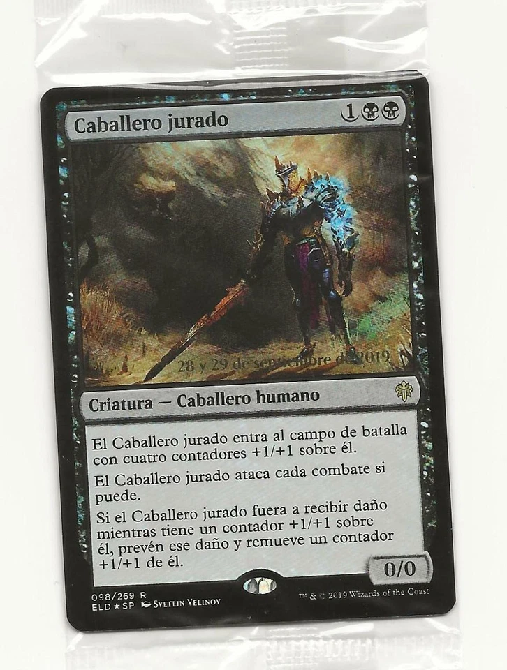 CABALLERO JURADO FOIL Prerelease MTG Eldraine Español * OathSworn Knight - Imagen 1 de 1