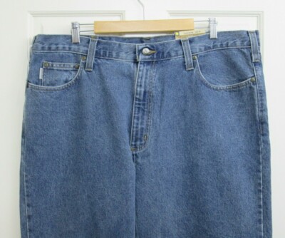【123】様 NWT Carhartt Straight Jeans Mens Size 42x30 Medium Wash Relaxed