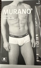 Men's Murano 100 Cotton Briefs XL Multiple Color 3-Pk NWT