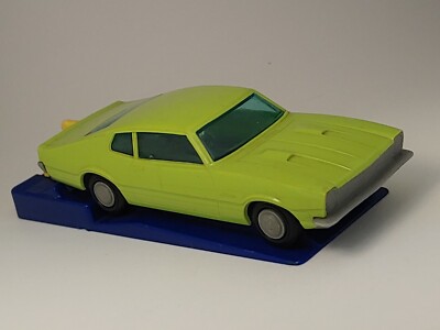 Vintage 1972 Funmate Ford Maverick Go Car Lime Green WITH BASE