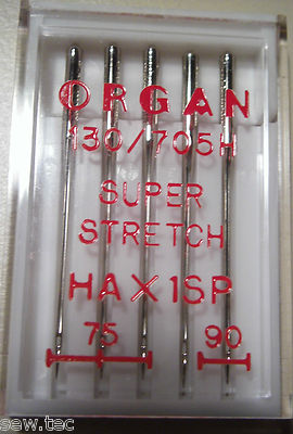 ORGAN HAUSHALTSNÄHEN M/C NADELN SUPER STRETCH MIX GR. FITBRUDER JANOME (412)
